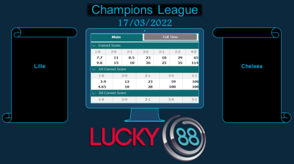 LUCKY88 Lille vs Chelsea , Soi kèo bóng đá hôm nay 17/03/2022, Champions League