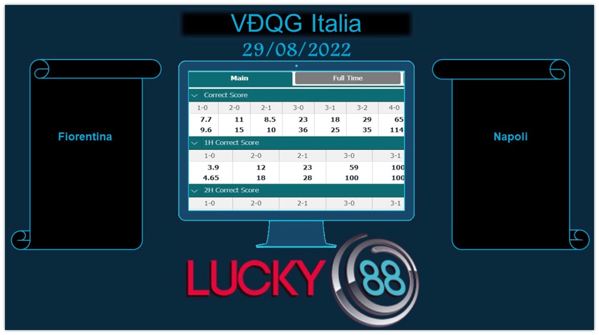 LUCKY88 Fiorentina vs Napoli , Soi kèo bóng đá hôm nay 29/08/2022, VĐQG Italia