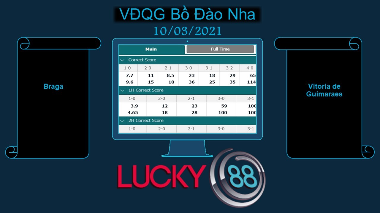 LUCKY88 Braga vs Vitoria de Guimaraes , Soi kèo bóng đá hôm nay 10/03/2021, VĐQG Bồ Đào Nha