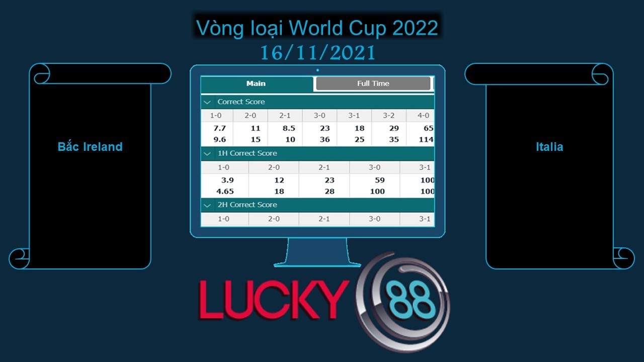 LUCKY88 Bắc Ireland vs Italia , Soi kèo bóng đá hôm nay 16/11/2021, Vòng loại World Cup 2022