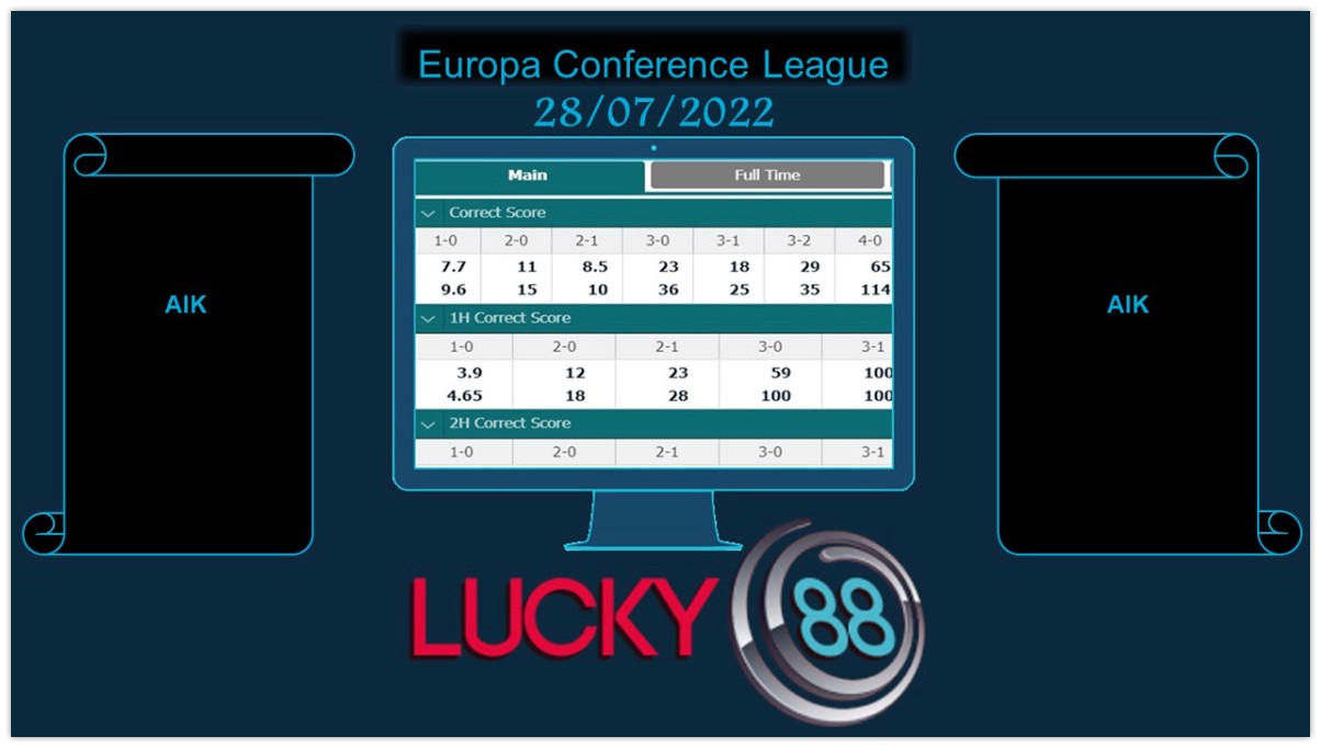 LUCKY88 AIK vs Vorskla , Soi kèo bóng đá hôm nay 28/07/2022, Europa Conference League