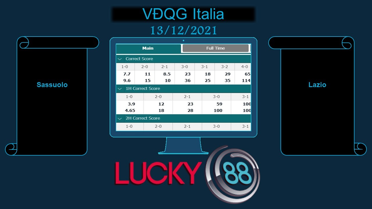 LUCKY88 Sassuolo vs Lazio , Soi kèo bóng đá hôm nay 13/12/2021, VĐQG Italia