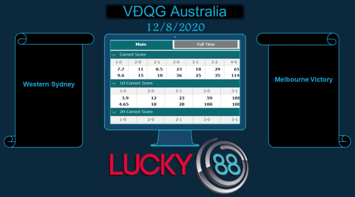 LUCKY88 Western Sydney Wanderers vs Melbourne Victory, Soi kèo bóng đá hôm nay 12/08/2020, VĐQG Australia