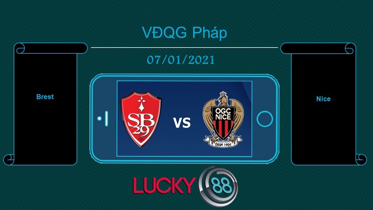 LUCKY88 Brest vs Nice , Tip bóng đá miễn phí ngày 07/01/2021