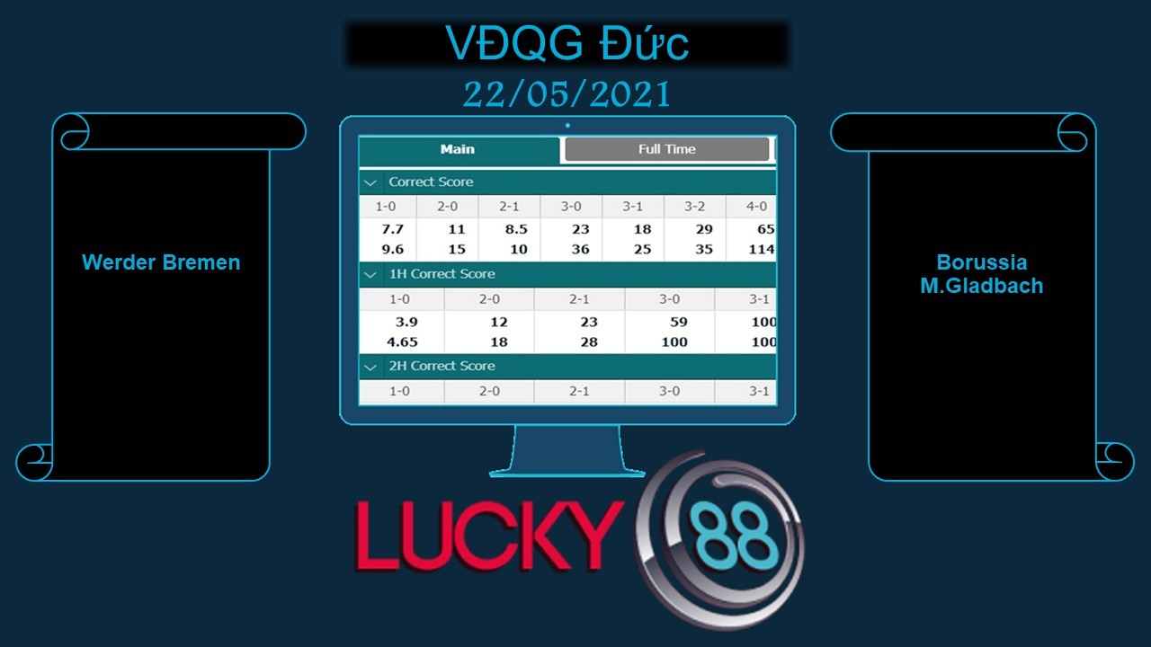 LUCKY88 Werder Bremen vs Borussia M.Gladbach , Soi kèo bóng đá hôm nay 22/05/2021, VĐQG Đức