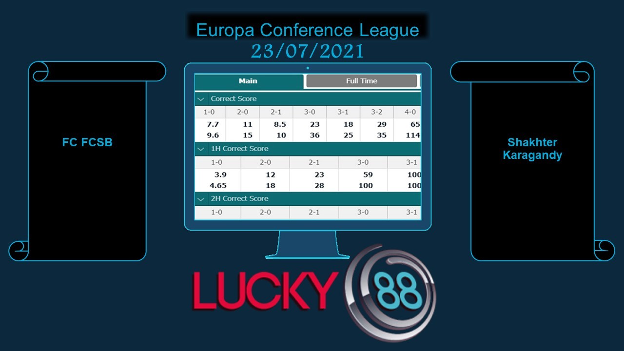 LUCKY88 FC FCSB vs Shakhter Karagandy , Soi kèo bóng đá hôm nay 23/07/2021, Europa Conference League